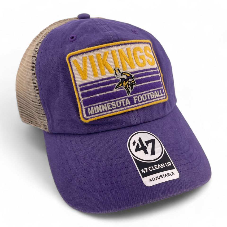 47 Brand Minnesota Vikings NFL Four Stroke Clean Up Mesh Back Adjustable Dad Hat