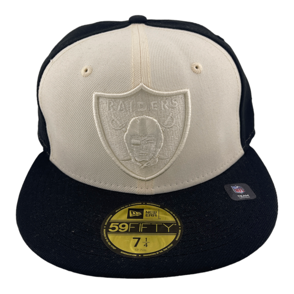 New Era Las Vegas Raiders Super Bowl XVIII Patch Cream/Black 59FIFTY Fitted Hat Cap